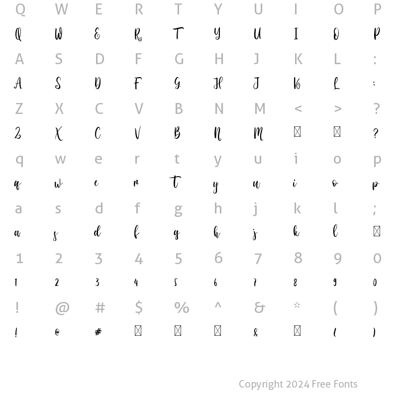 Character Map of Renatta Victorina Regular