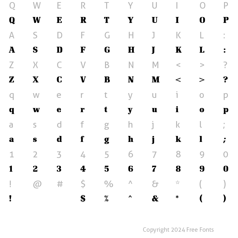 Character Map of Renault Mecanorma Bold