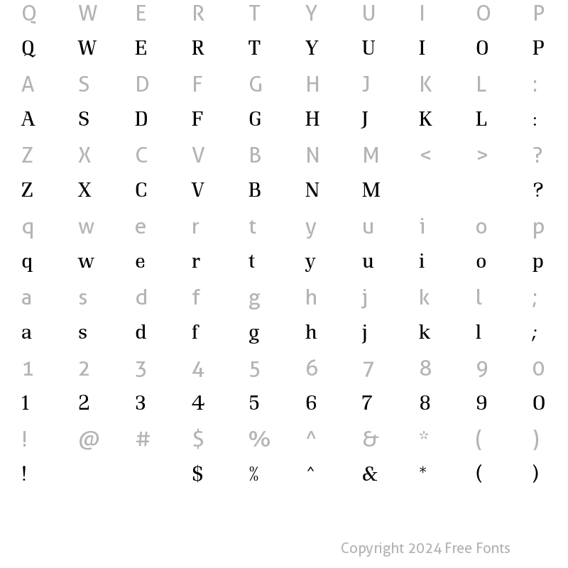 Character Map of Renault Mecanorma Regular