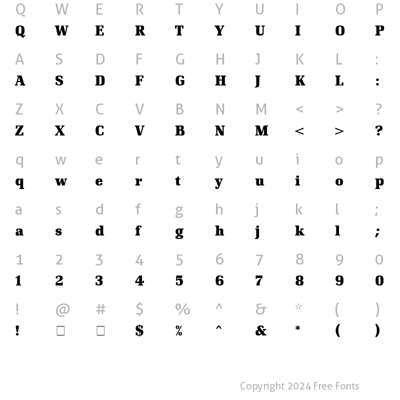 Character Map of Renault MN Bold