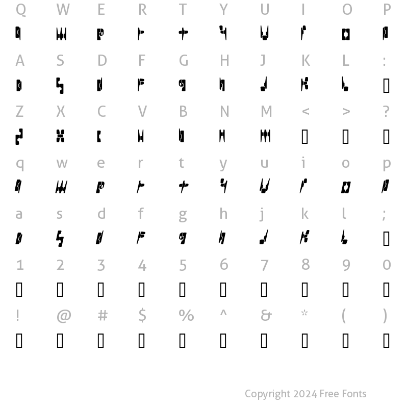 Character Map of Reningsverk Regular