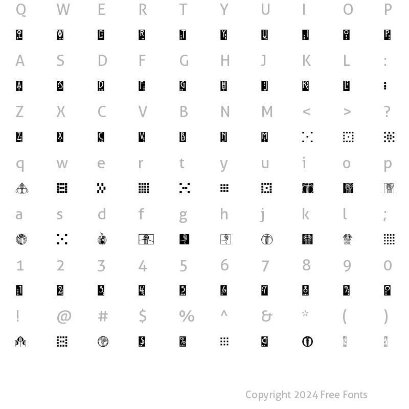 Character Map of Rennie Mack Ornaments ITC Regular