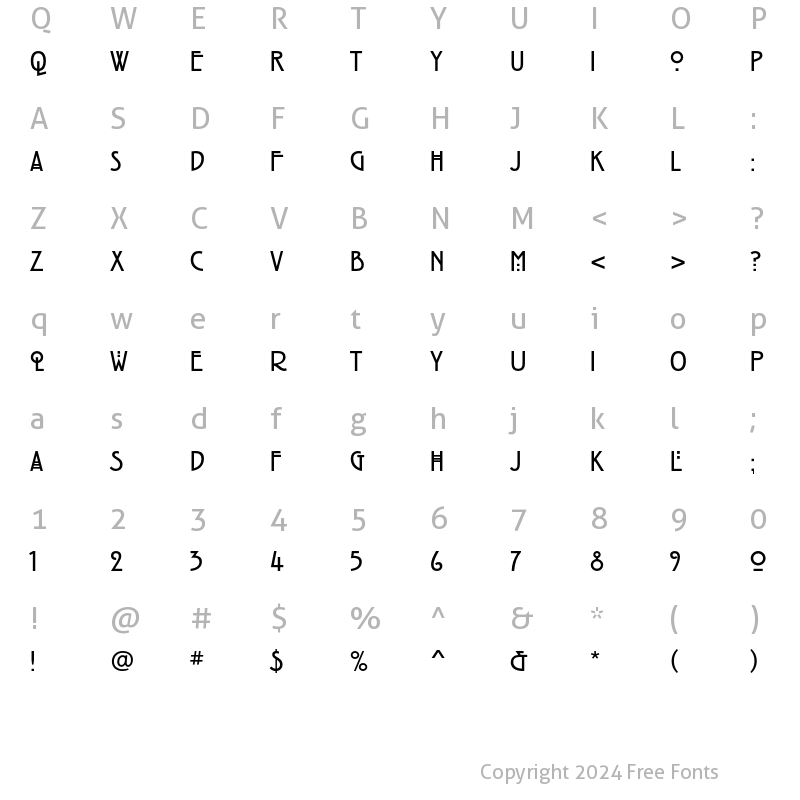 Character Map of Rennie Mackintosh ITCStd Bold