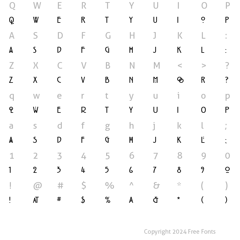 Character Map of RennieMackintoshITC TT Bold