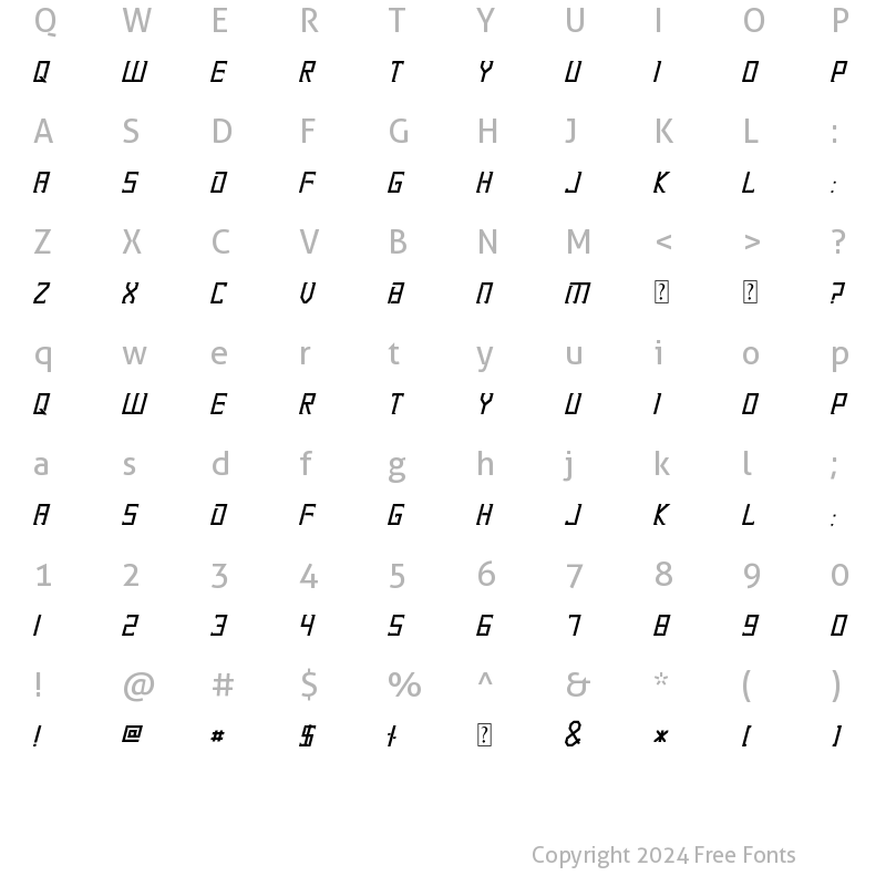 Character Map of Renzime Regular