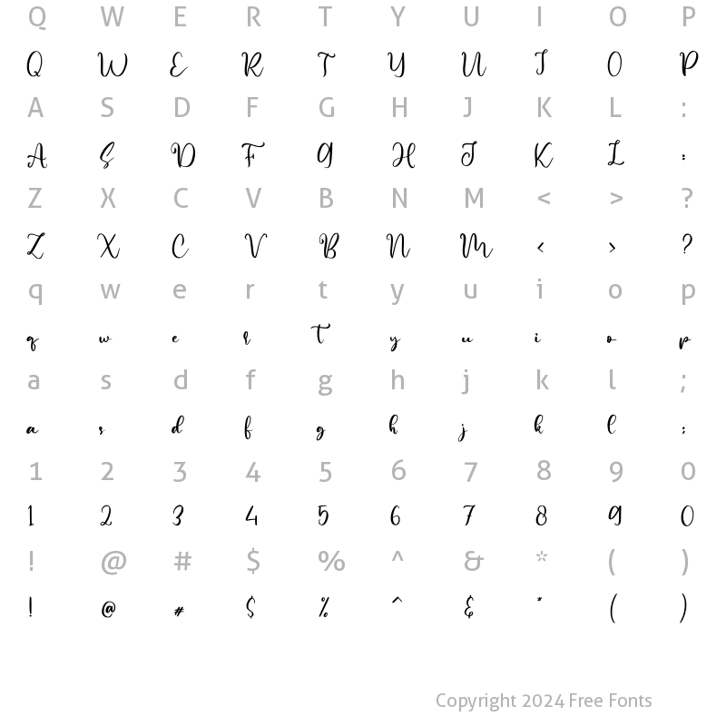 Character Map of Rephina Regular