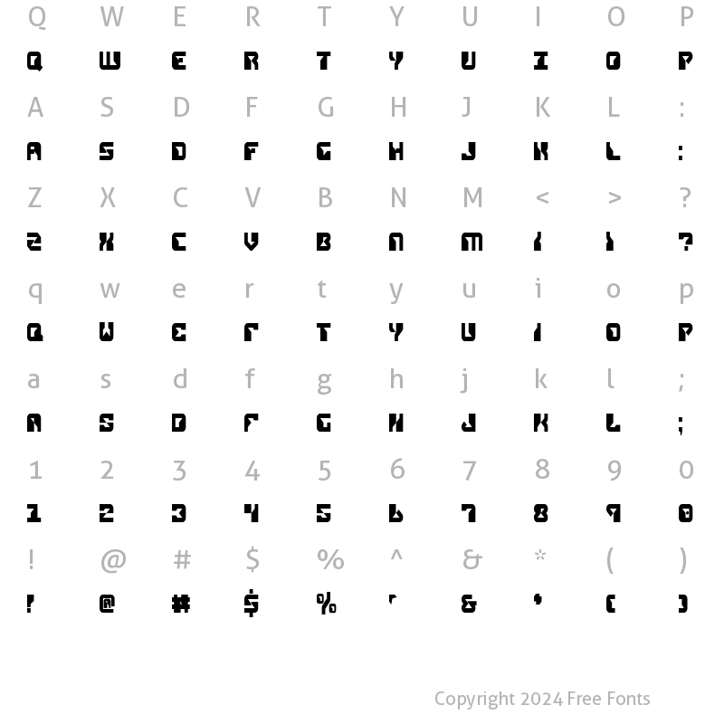 Character Map of Replicant Condensed Condensed