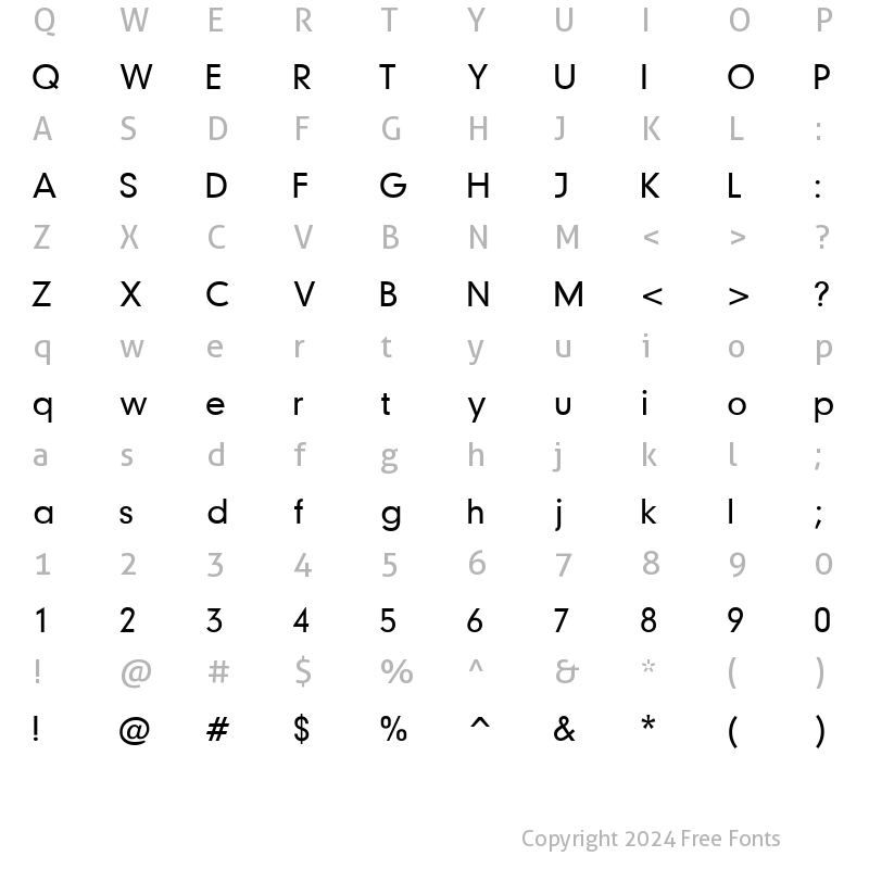 Character Map of ReprintSSK Regular