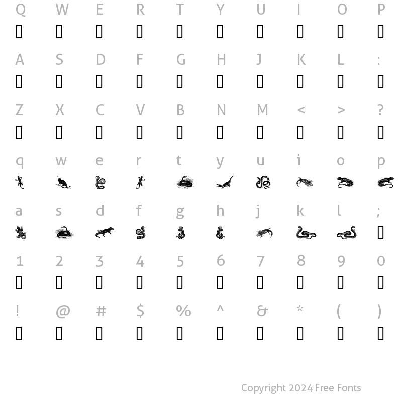 Character Map of reptiles I Regular