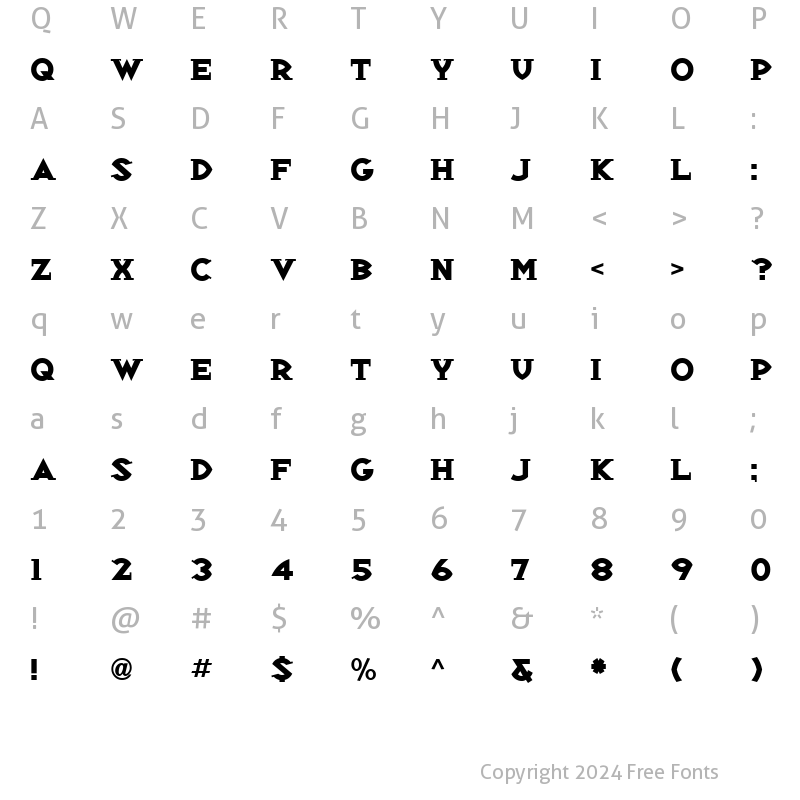 Character Map of Republik Serif ICG 02 Regular