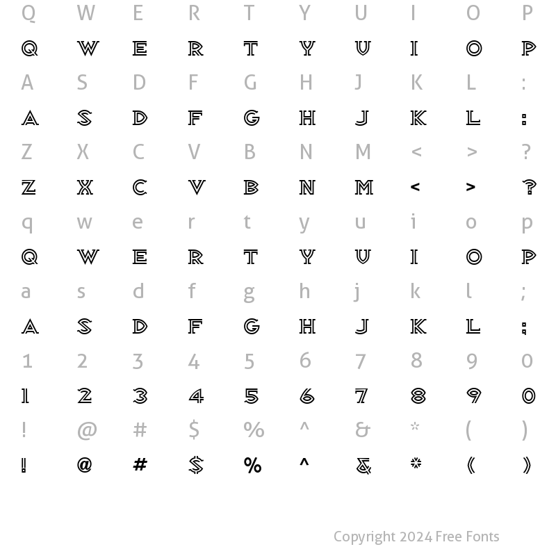 Character Map of Republik Serif ICG 03 Alt