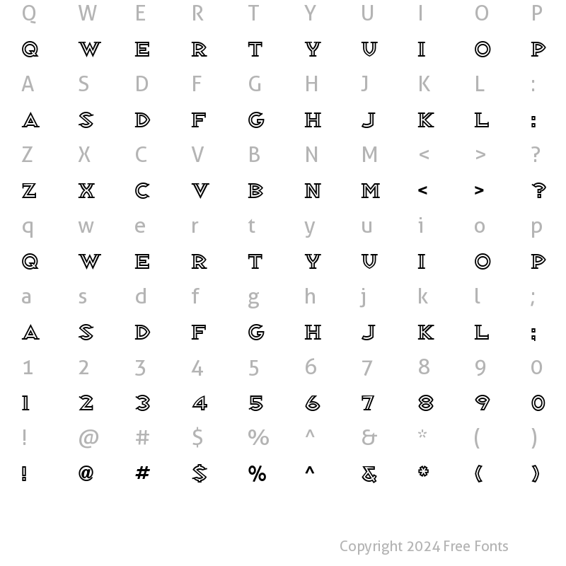 Character Map of Republik Serif ICG 03