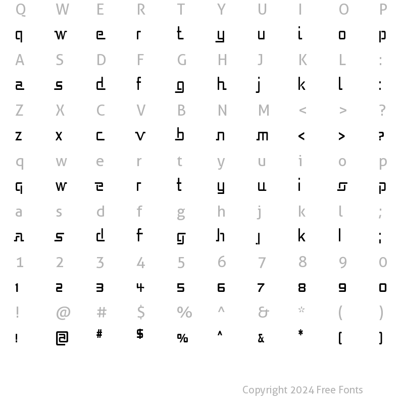 Character Map of Republika Cnd Regular