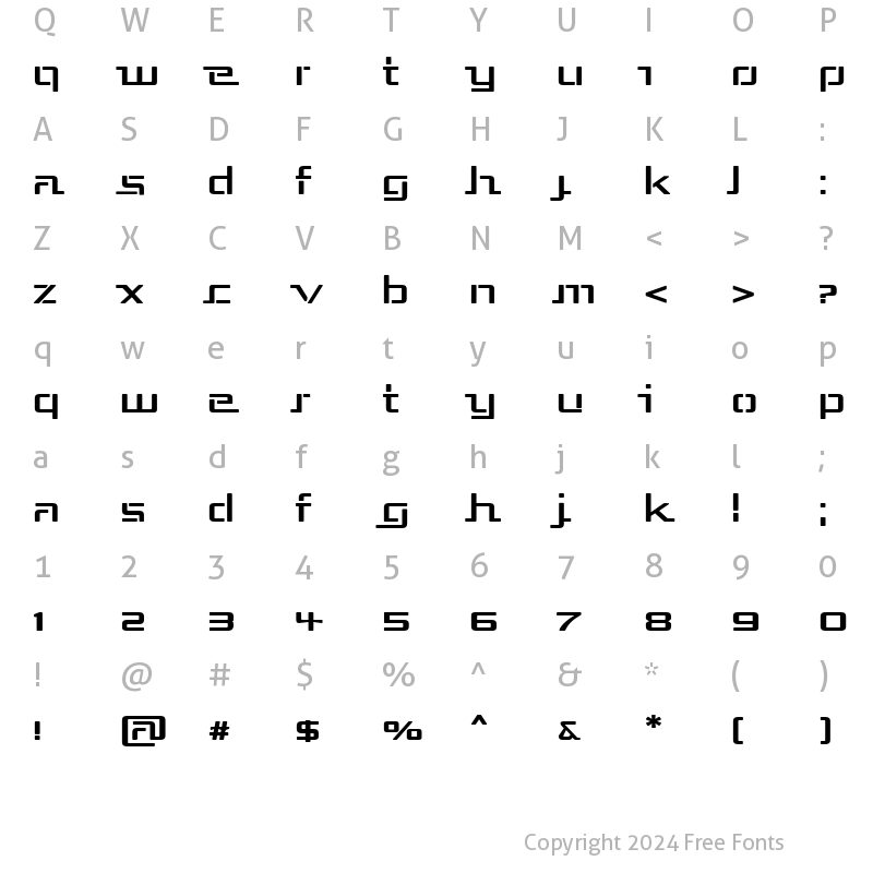 Character Map of Republika III Exp Regular