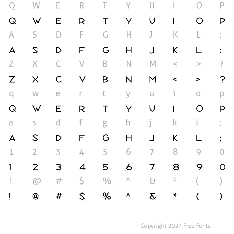 Character Map of RepublikSansICG 01 Regular