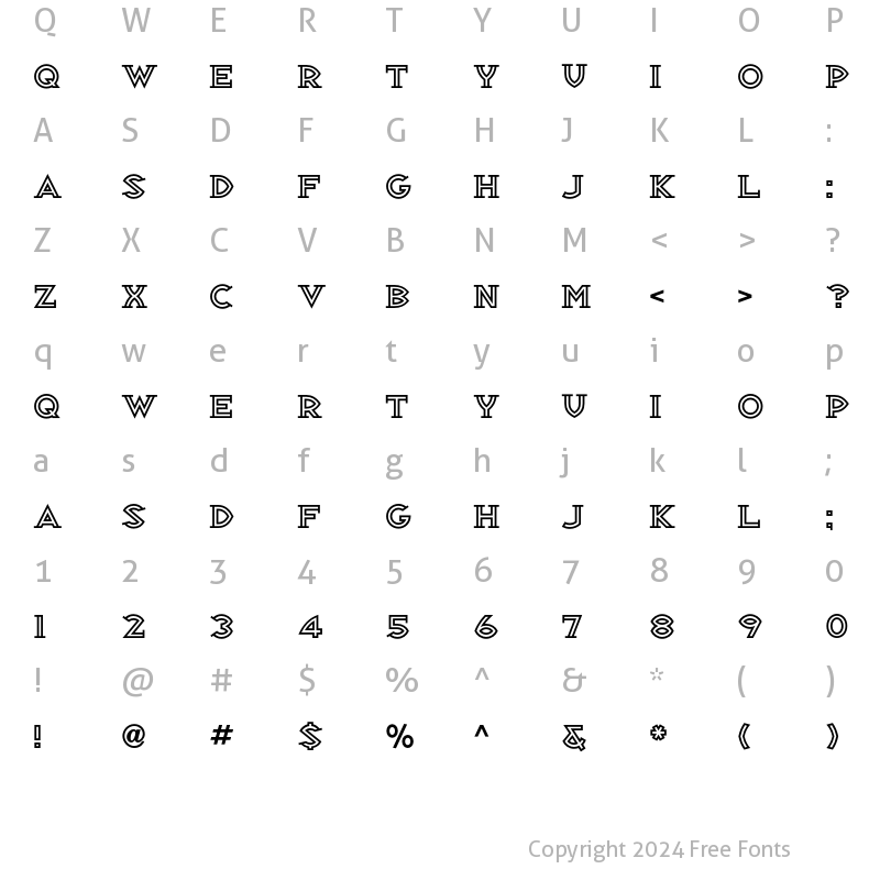 Character Map of RepublikSerifICG 03 Regular