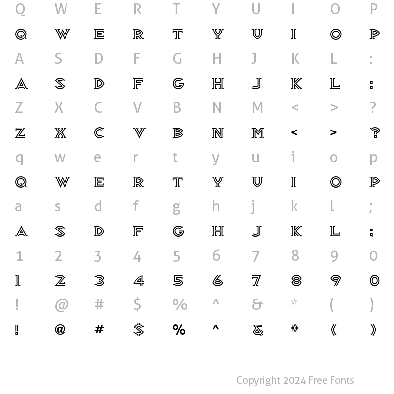 Character Map of RepublikSerifICG 03Alt