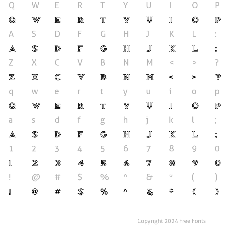 Character Map of RepublikSerifICG 03Alt Regular