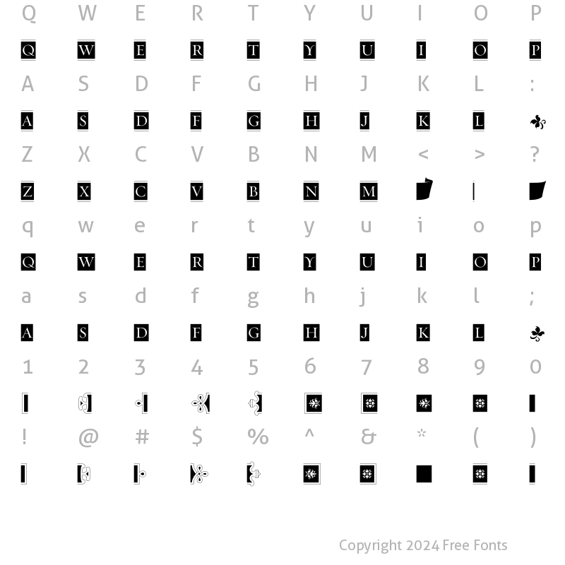 Character Map of RequiemOrnaments HTF-Display Regular