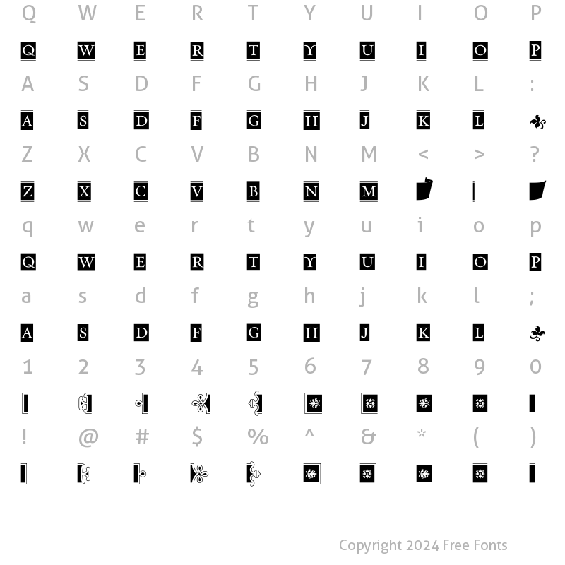 Character Map of RequiemOrnaments HTF-Text Regular