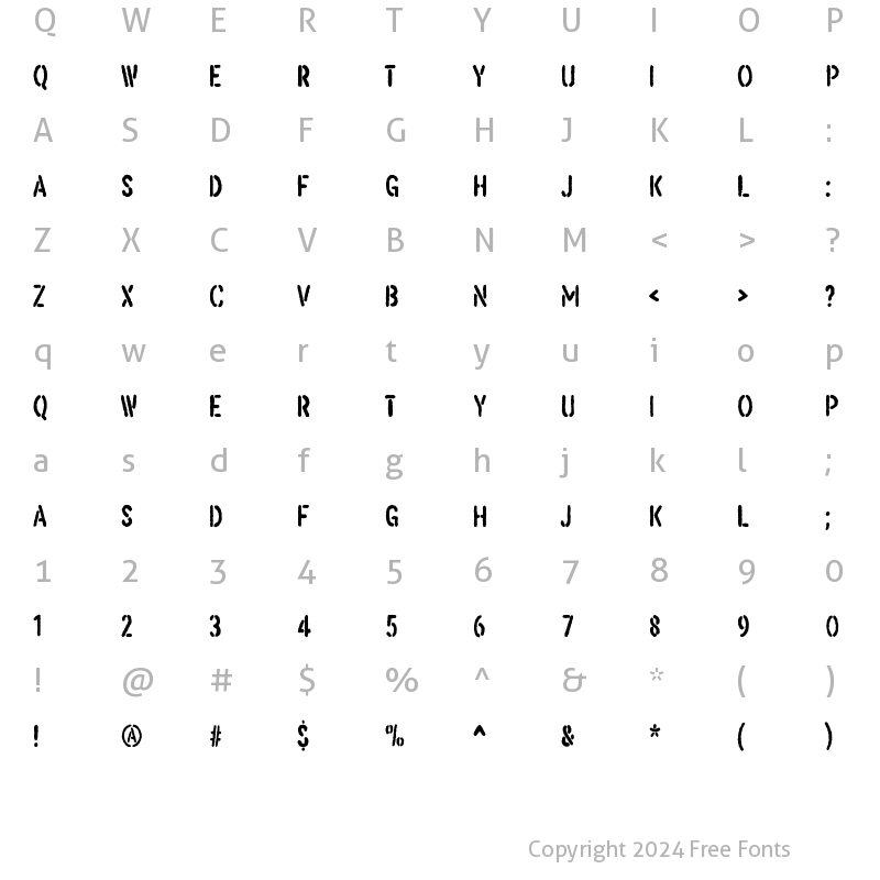 Character Map of ReRun Rough