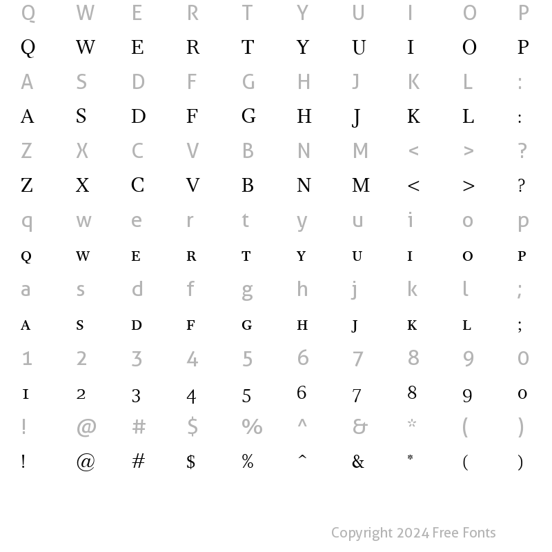 Character Map of Res Publica SC Regular