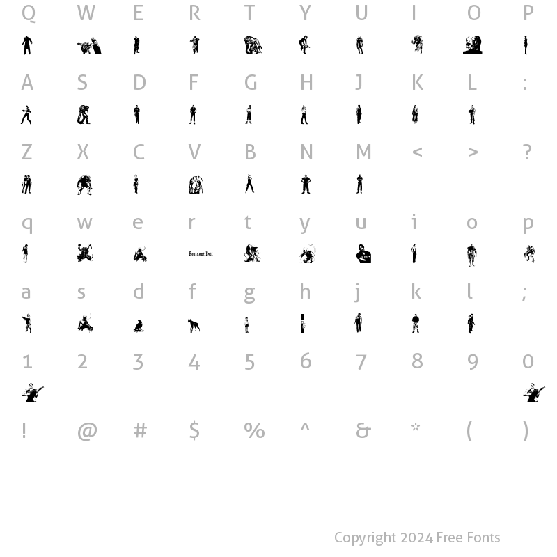 Character Map of resident evil characters Regular