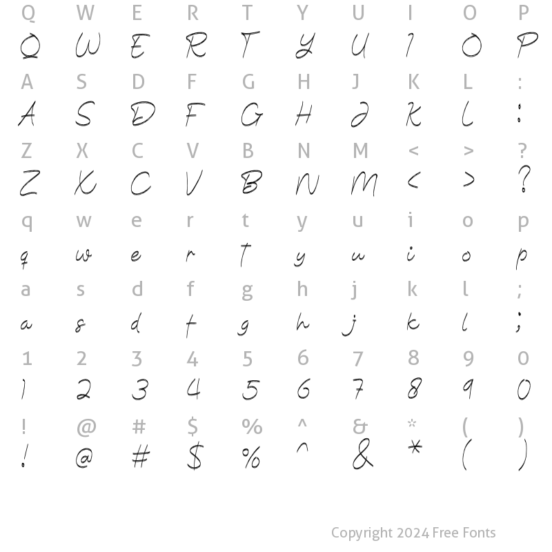 Character Map of Resigner Regular