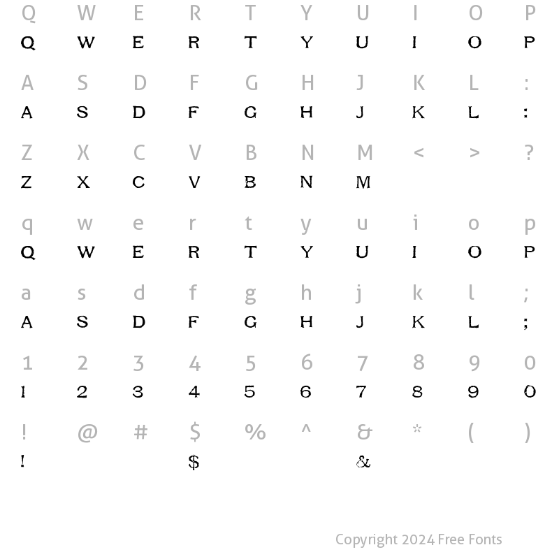 Character Map of Respess Capitals Medium