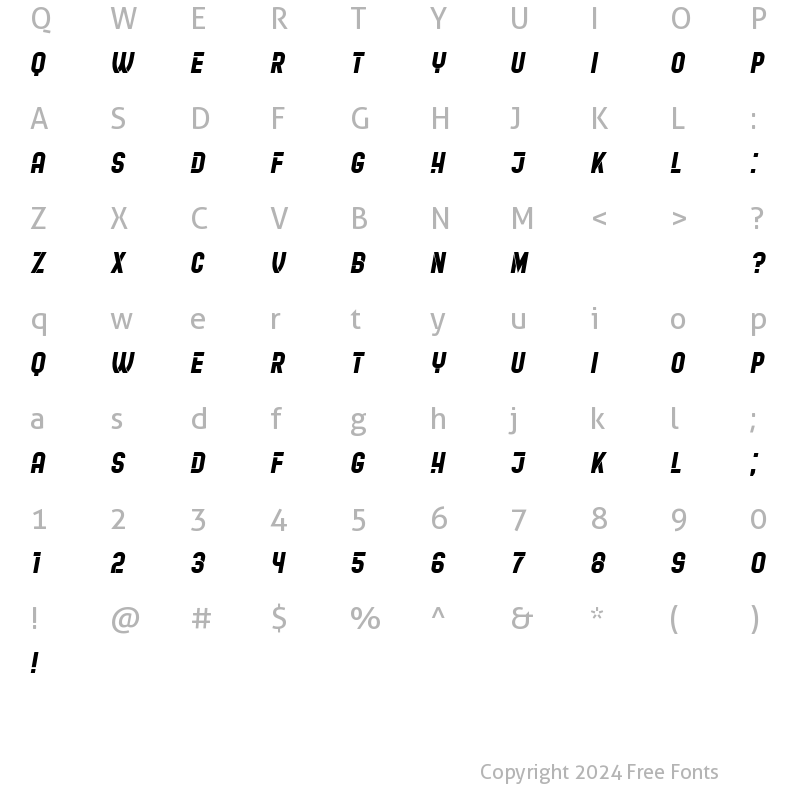 Character Map of Restaurant Menu Book Regular