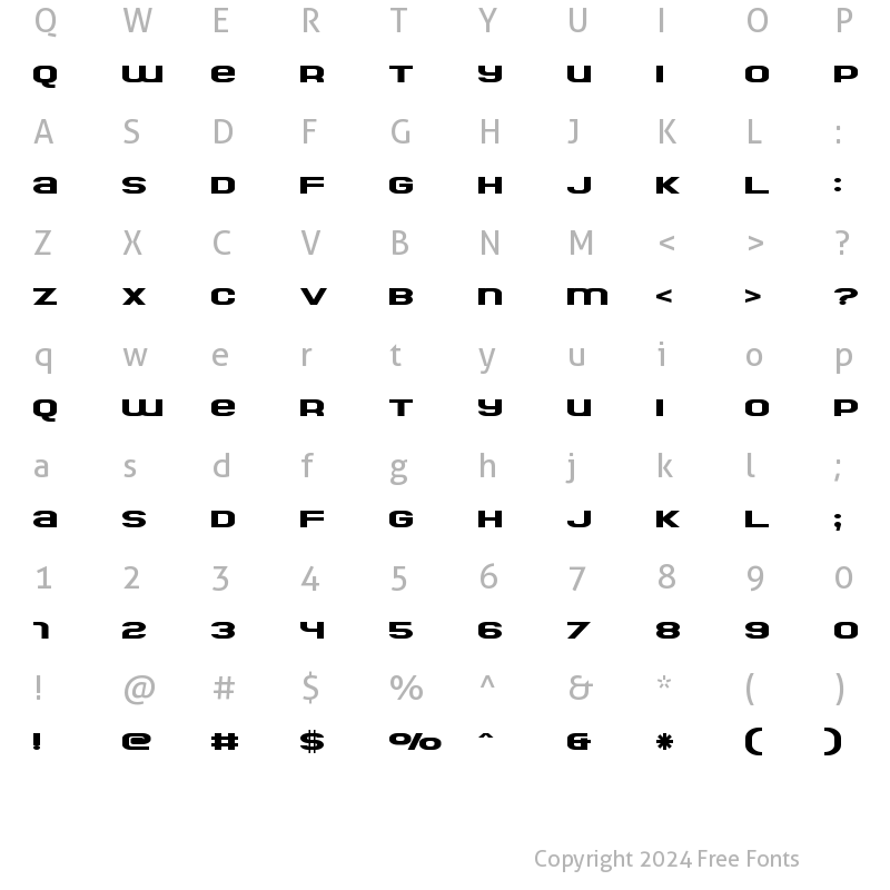 Character Map of Resurrector Regular