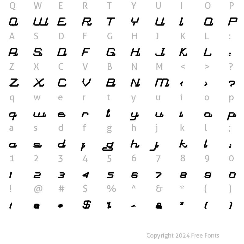 Character Map of Retanglez Extrude Regular