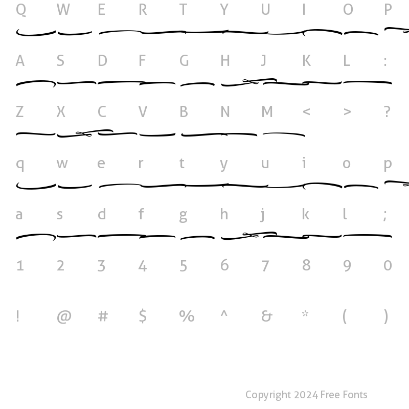 Character Map of Retorika Swash Regular