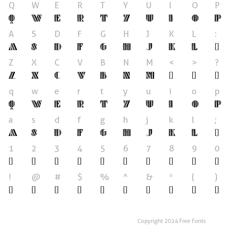 Character Map of Retro Elite Regular