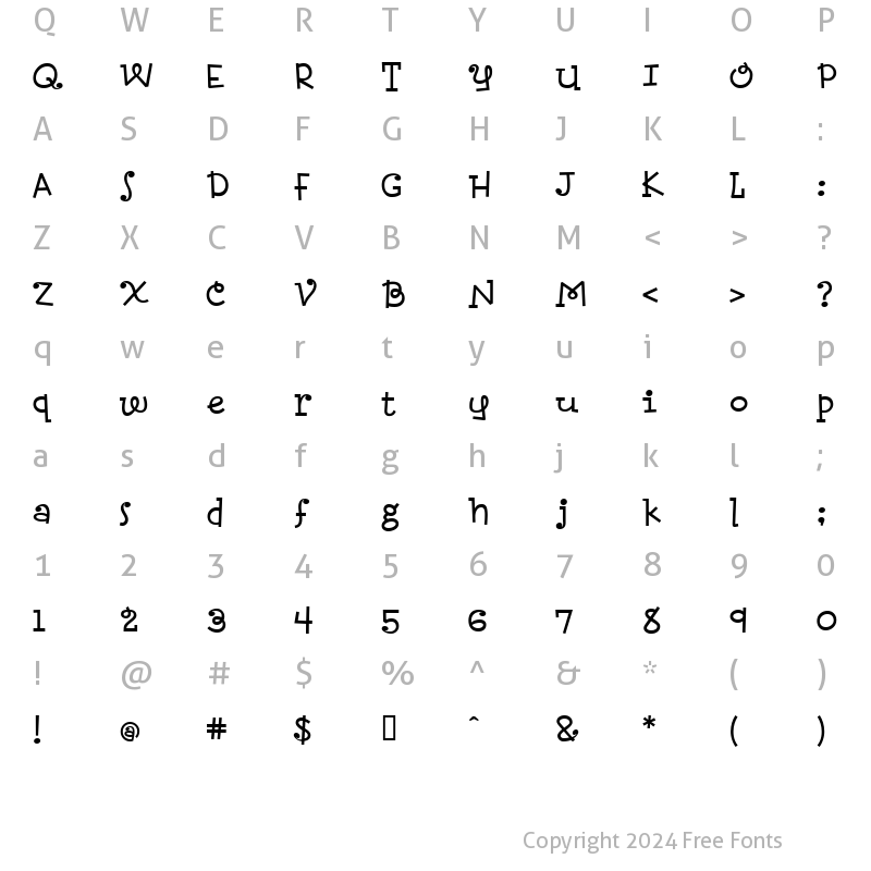 Character Map of RetrofitLight Regular