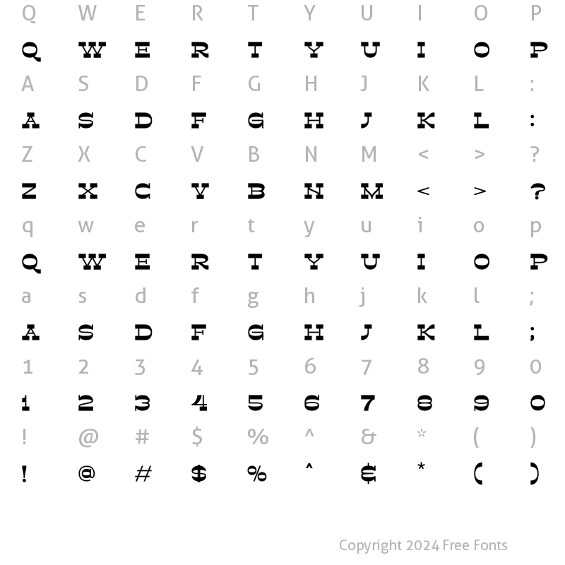 Character Map of Retroman Bold