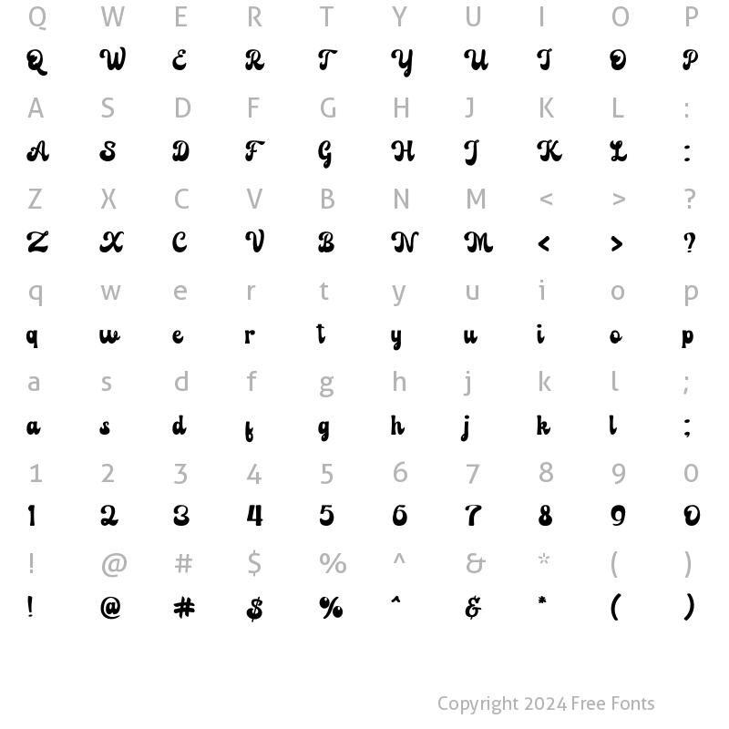 Character Map of Retroshoes Regular