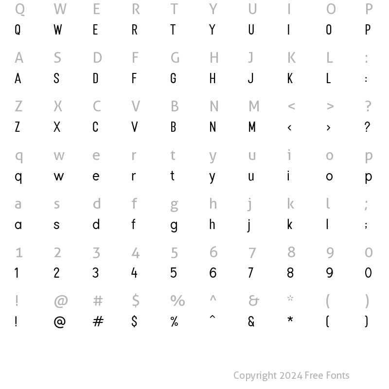 Character Map of Retroyal Medium