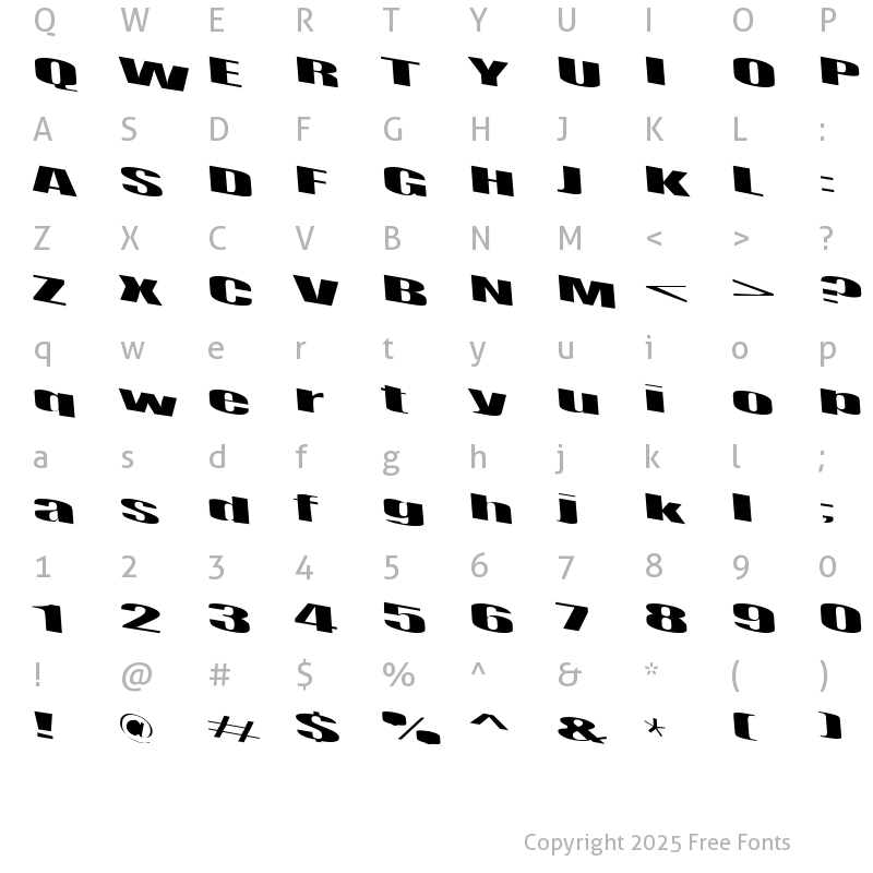 Character Map of Retsyn Regular