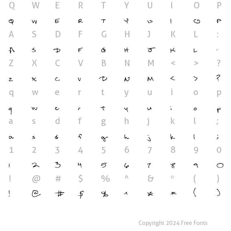 Character Map of Return of RelayScript Regular