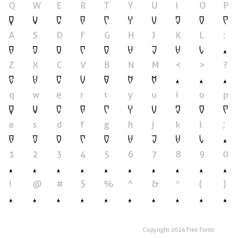 Character Map of Reubalach Ridir