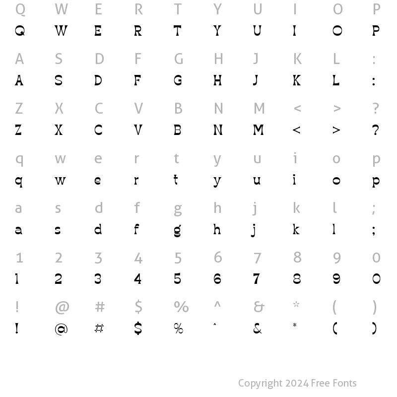 Character Map of Revelio-Impact Regular