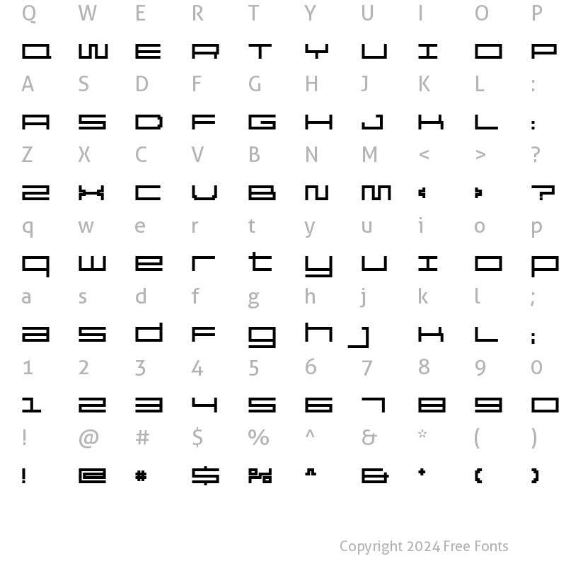 Character Map of Reversion Bold