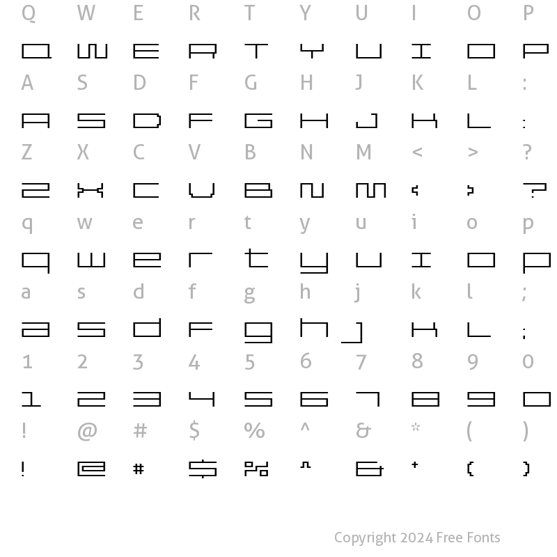 Character Map of Reversion Light