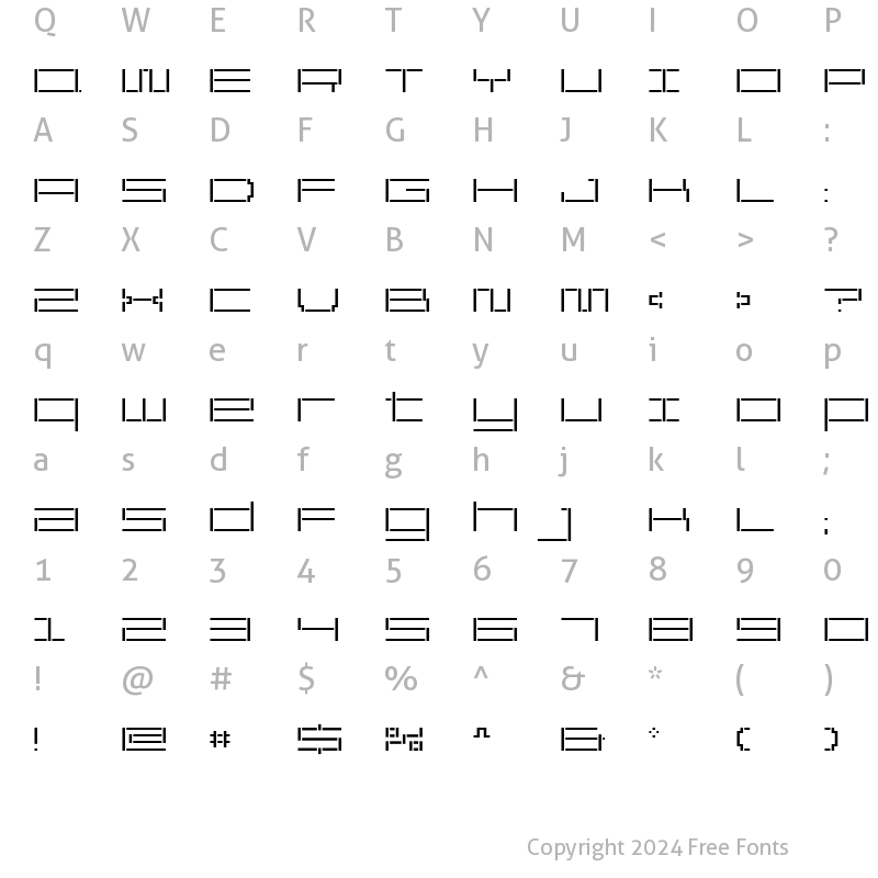 Character Map of ReversionBroken Light