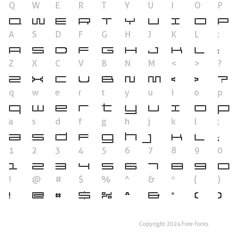 Character Map of ReversionBroken Regular