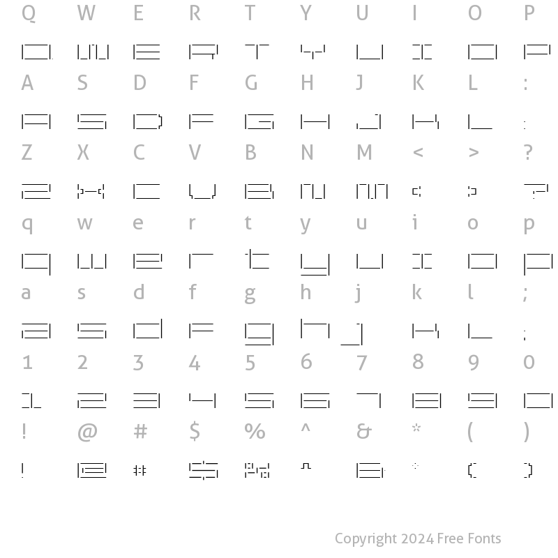 Character Map of ReversionBroken Thin