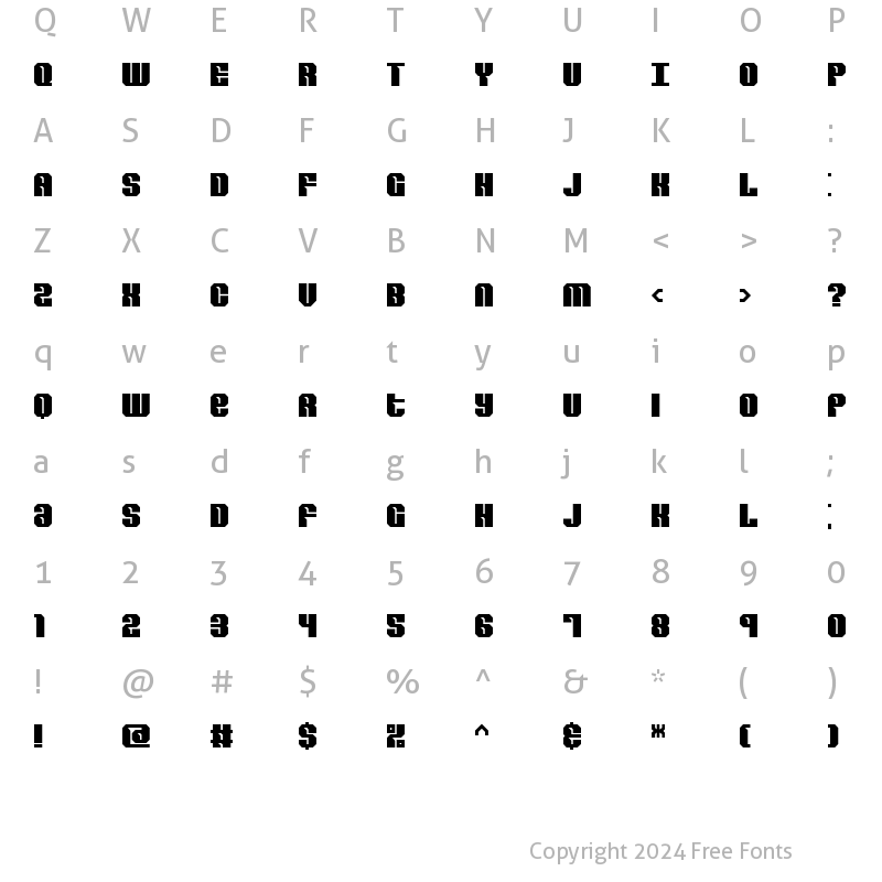 Character Map of Revert BRK Normal