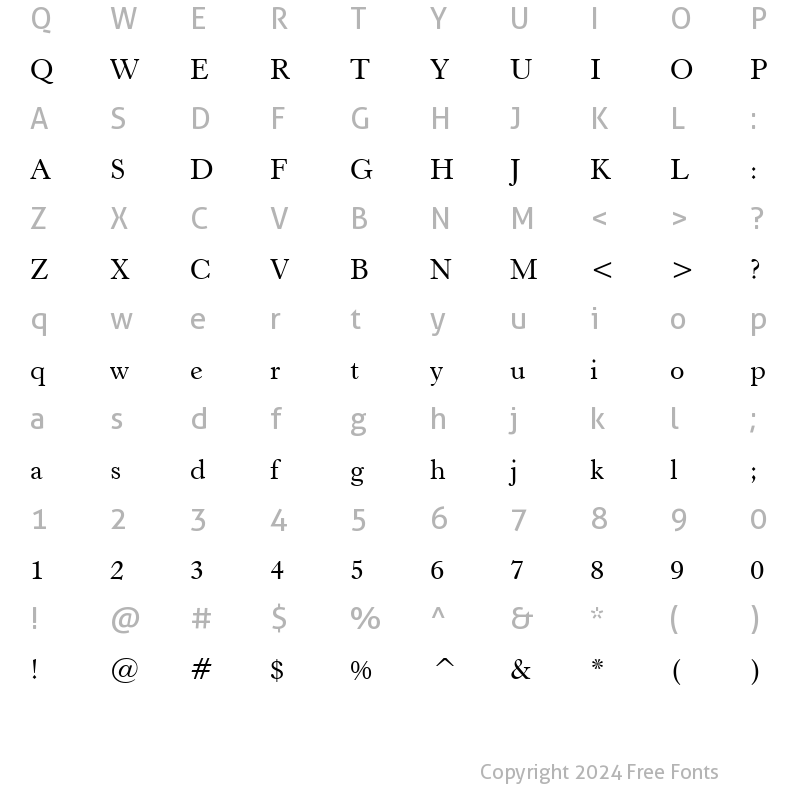 Character Map of Revivl555 SeBd BT Semi Bold