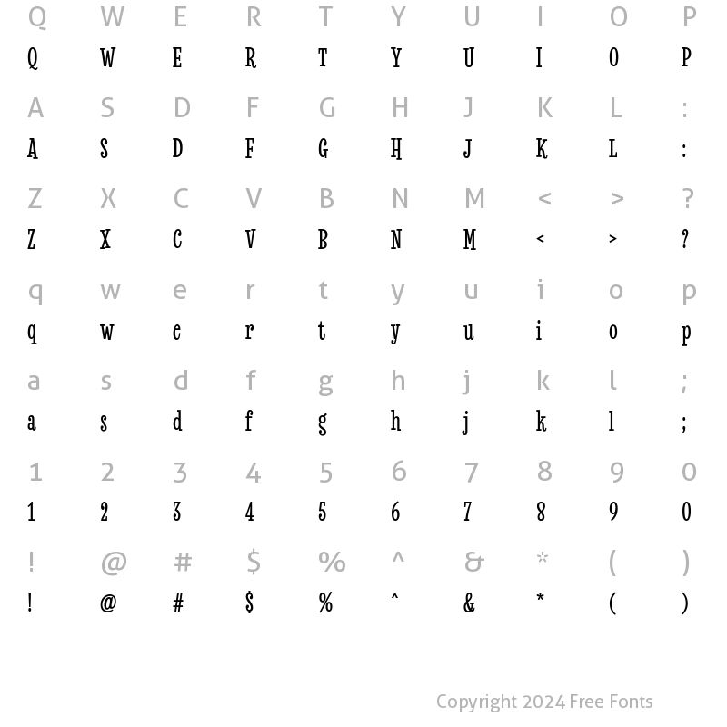 Character Map of RevlaSlab-Bold ?